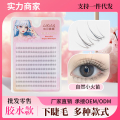 リトルフレイムつけまつげ リトルワイルドキャット下まつげ ナチュラルセグメント化Vストレート下まつげ 大容量透明ステムつけまつげ