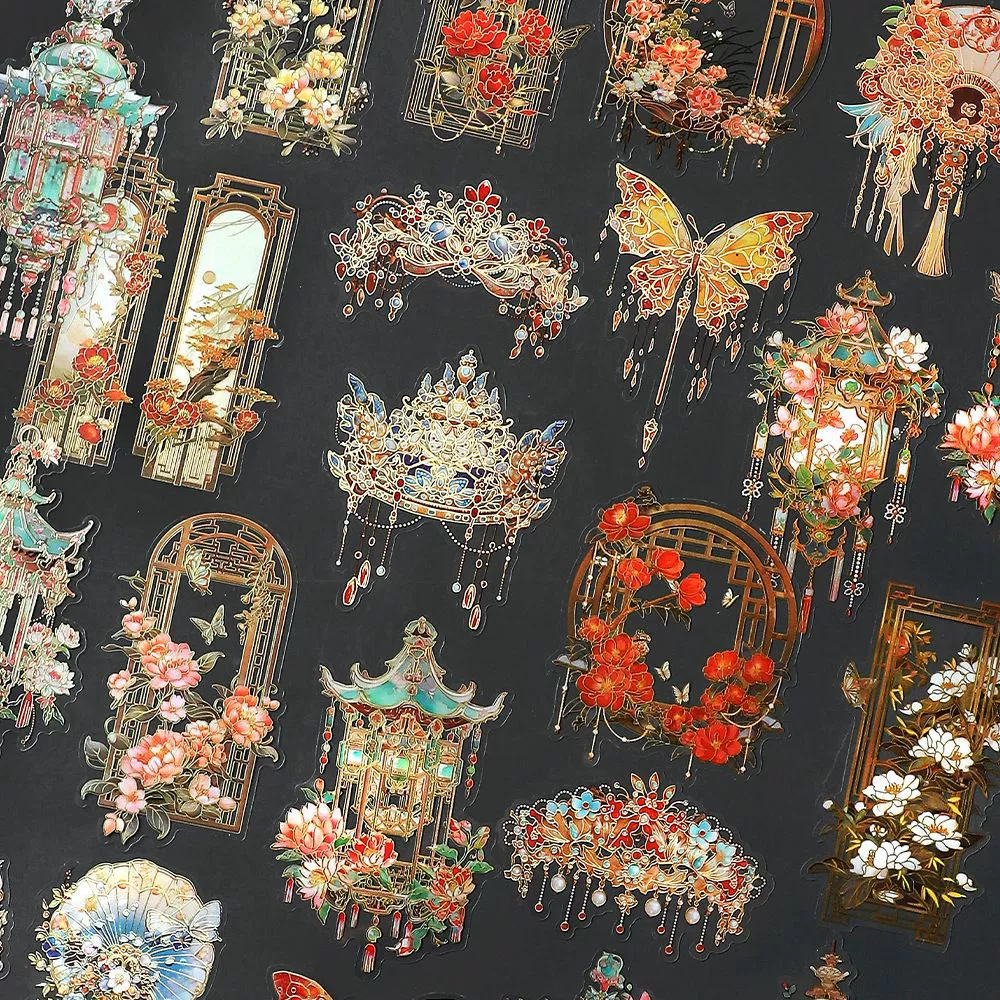 Линланхуа Чжан Гофэн ПЭТ трехмерная наклейка с бронзой