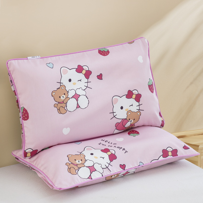 Almohada para niños de jardín de infantes AB cara Almohada de terciopelo de guisantes de algodón Almohada de almohada desmontable para niños de uno a diez años
