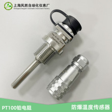 PT100铂电阻四芯航空插头防爆温度传感器探头K型热电偶非标定制