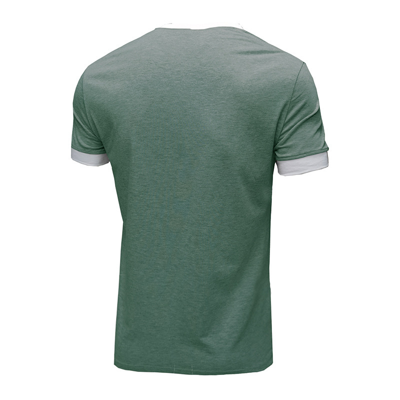 Sommer Neue Europäische und Amerikanische männer Casual Vielseitig Kurzarm T-shirt Rundhals Einreiher Top_voghion.com