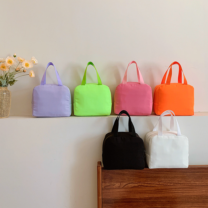 Bolsas coreanas para niños y niñas, bolsas de almuerzo de lienzo de color sólido, bolsas de almuerzo de estudiantes, bolsas de almuerzo