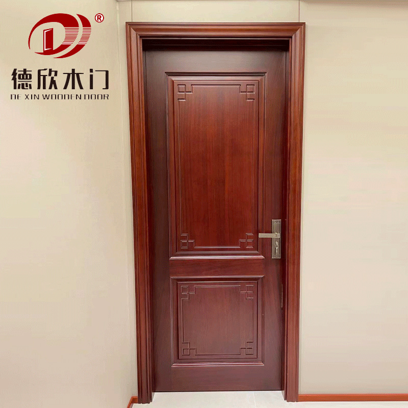 南非胡桃原木门别墅套装木门卧室门纯实木门简约家用包边仿木E18