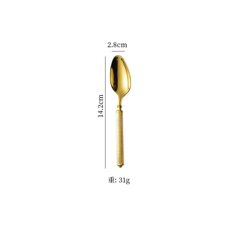 工場は304高級鍛造ホテル家庭用ステンレス食器ステーキナイフフォークスプーンコーヒースプーンデザートスプーンを供給している|undefined