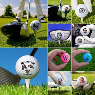 Customized Cross-Border Hot-Selling Golf Balls with Various Logo Patterns, Photos and Text. One Piece Can Be Labeled and Shipped