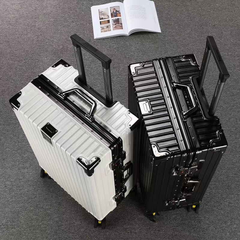 Nuevo marco de aluminio de gran capacidad caja de la carretilla rueda universal de alto aspecto maleta de viaje 24 pulgadas Contraseña de bloqueo de embarque caso