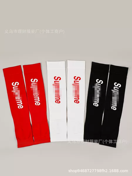 European and American style letter-printed ice sleeves, unisex sun-protective arm sleeves, thin summer arm covers made of ice silk, suitable for cycling, driving, and sports