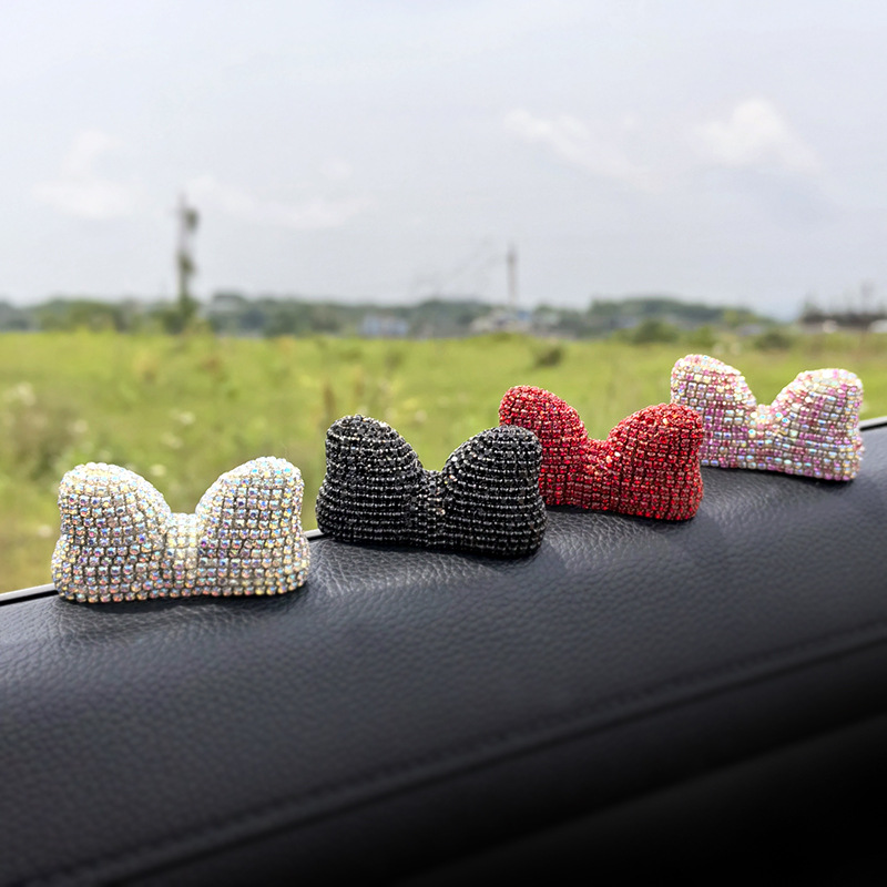 Car center console cute diamond bow Mickey Minnie accessories instrument panel decoration DYI material women