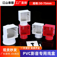 PVC影视墙专用线盒 红白电视背景墙接线盒 音频线路隐蔽50/75批发
