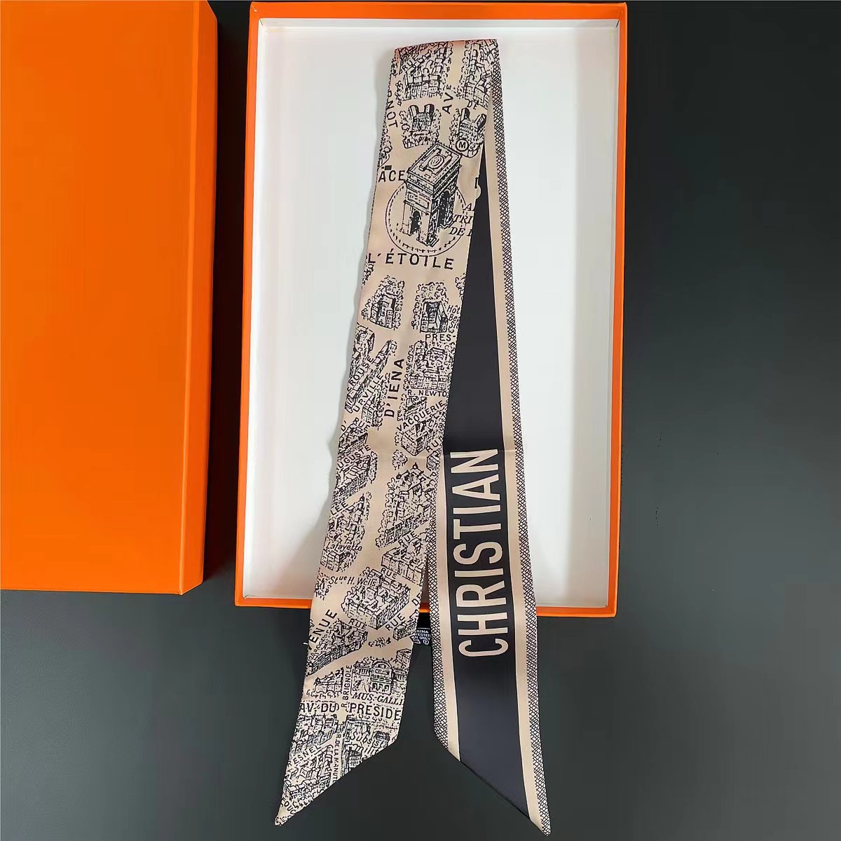 2025 nuevo estilo D bolsa atada bufanda de seda Dai Fei bolsa envuelta asa seda twilly tira larga y estrecha correa correa para el cuello cinta