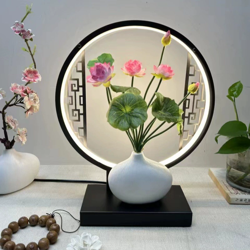 Table lamp Chinese style creative lantern, remote control bedside decorative lamp