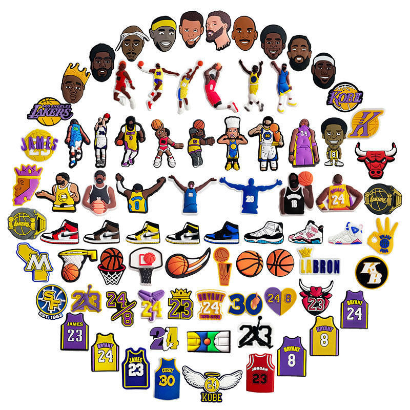 NBA Hole Shoes Shoe Flower Star Lakers Basketball Shoe Flower Kobe James Jordan Curry Diy Accessories Shoe Flower