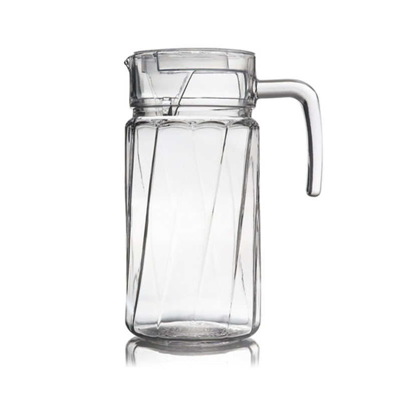 Olla de pico de pato resistente al calor Nórdico a rayas de vidrio Tetera hervidor de agua fría jugo de bebida olla de cerveza olla de vino