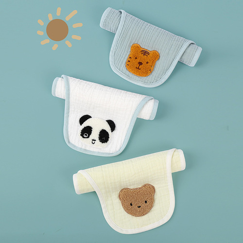 Baby sweat-absorbent towel pure cotton back gauze sweat towel male and female baby kindergarten mat sling absorbent cotton large size