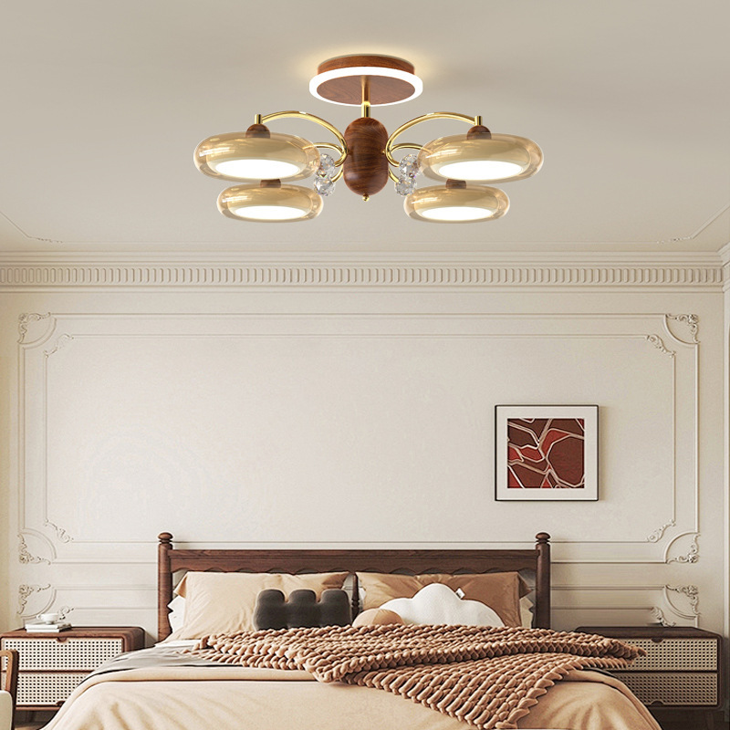 Diseño de sala de estar diseñador de lámparas de casa medieval bolsa de lámparas de casa estudio antiguo ambiente retro dormitorio chandelier crema