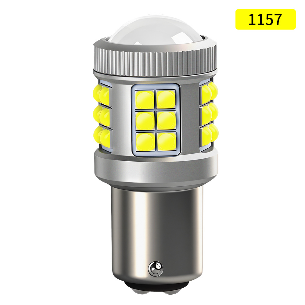 lámpara de automóvil LED de alto brillo luces de dirección luces de marcha atrás 1156-33SMD - 3030 chip convexo con lente luz de freno