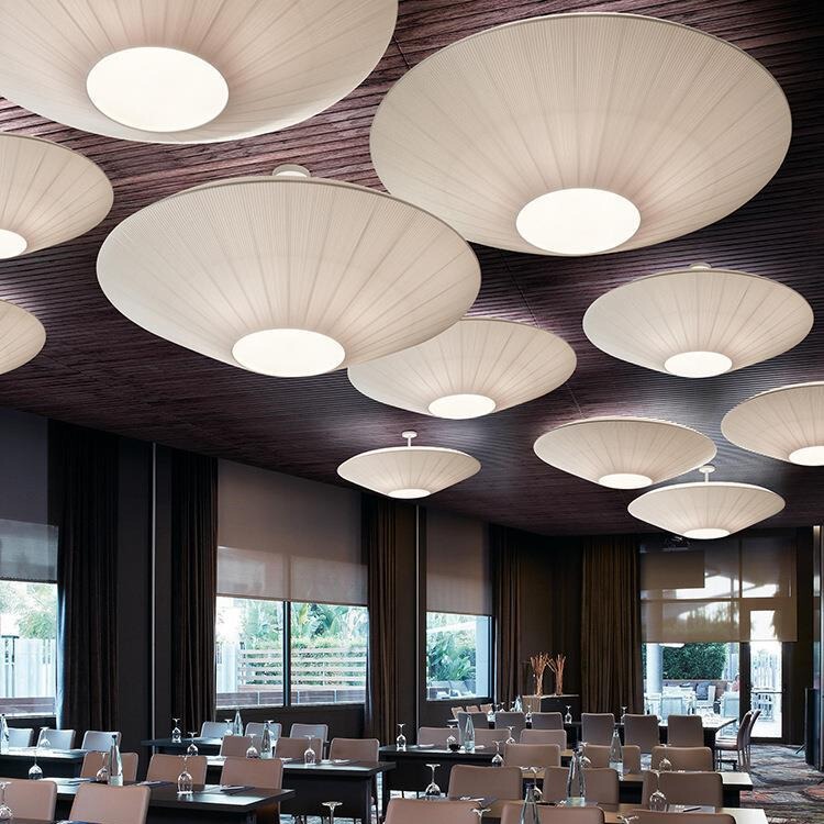Nordic Fabric Ceiling Light Homestay Hotel Tea Room Living Room Dining Room Atmosphere Light Simple Bedroom Decorative Art Lamps