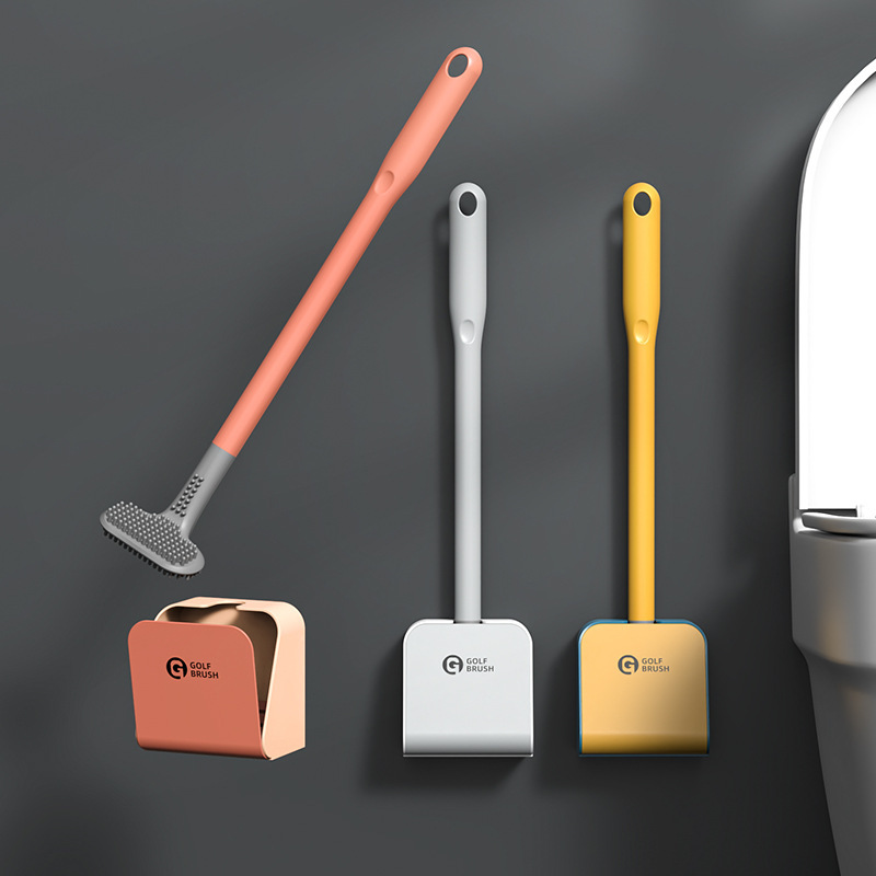 New Golf Silicone Toilet Brush Without Dead Ends, Household Bathroom Toilet Brush, Wall-Mounted Soft-Bristled Creative Cleaning Brush New Golf Silicone Toilet Brush Without Dead Ends, Household Bathroom Toilet Brush, Wall-Mounted Soft-Bristled Creative Cleaning Brush
