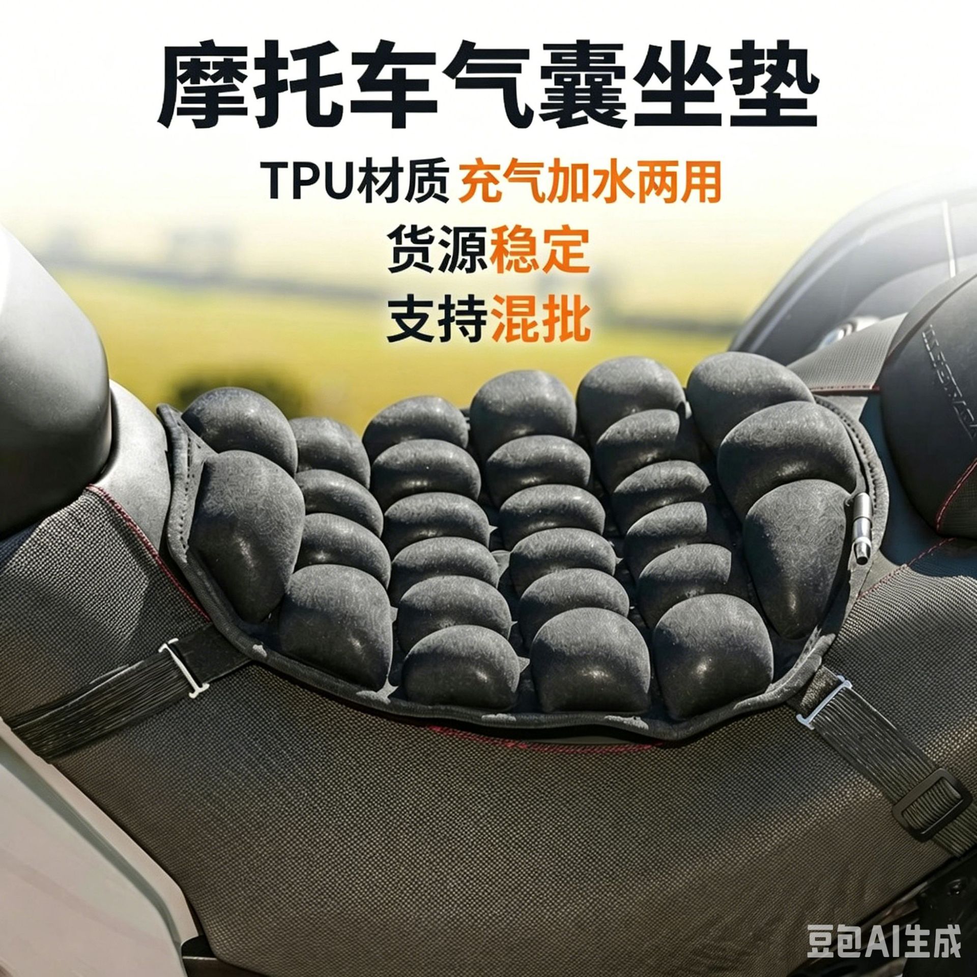 오토바이 시트쿠션 TPU 에어백 소재 전기차 시트커버 액세서리 자외선 차단 통기성 휴대용 접이식 보관