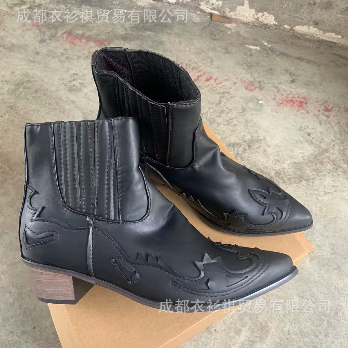 Экспортный стиль производителя, туфли на низком каблуке с острым носком из искусственной кожи, классические мужские ботинки в европейском и американском стиле, размер