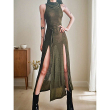 E 34825 Hooded Split Hem Dress ��ñ�����������ȹ�羳��