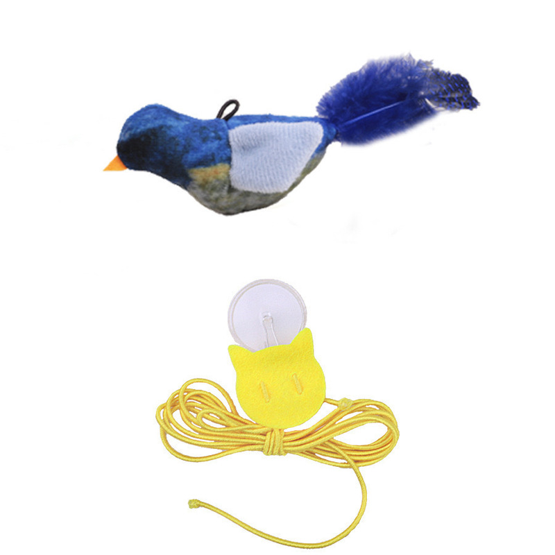 模擬鳴き鳥、噛みつきにくい猫のおもちゃ、自己楽しみと退屈解消、鳴き鳥、吊り下げ羽猫スティック、ペットミニ|undefined