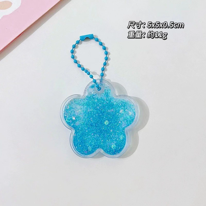 Transparent Creative Keychain DIY, 7×6×1.8 cm, assorted laser & glitter designs (random chain)