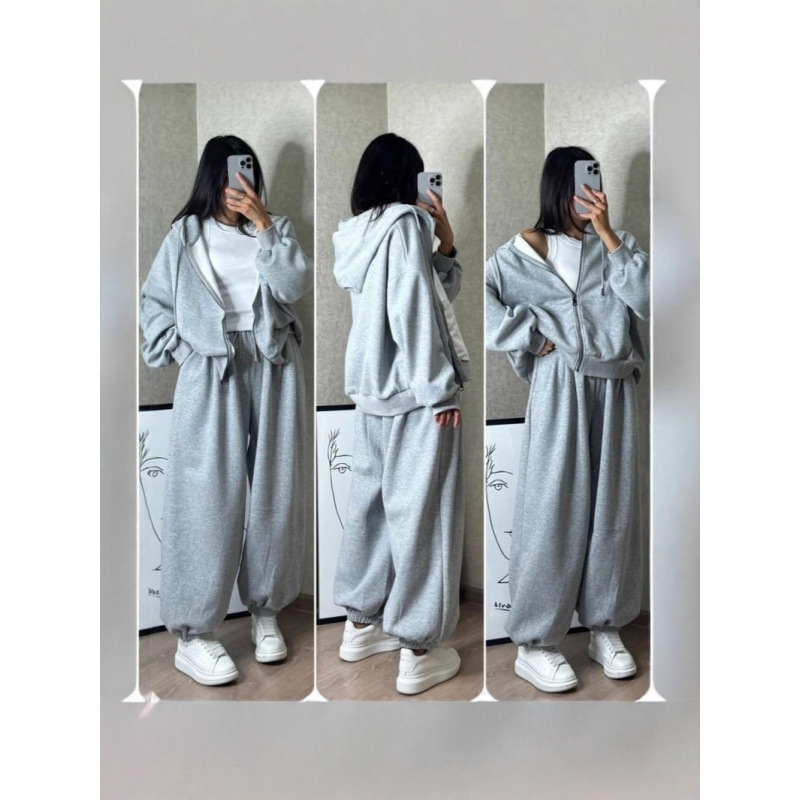 Kz Cross-Border Casual Sports Suit Spring and Autumn Student Korean Style Loose Hooded Sweatshirt and Jogger Pants Two-Piece Set
