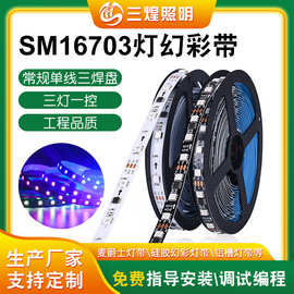 黑色滴胶IC16703可编程幻彩5050LED灯带 酒吧KTV舞台亮化厂家现货