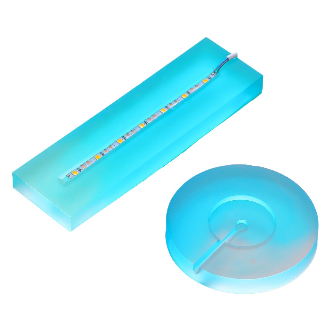 Epoxi DIY molde de silicona USB Interruptor espécimen pequeña casa base redonda portalámparas luz nocturna LED herramienta abrasiva