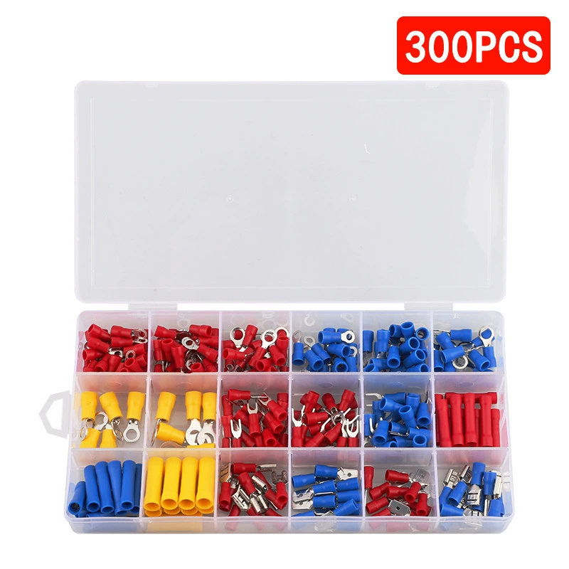 Трансграничный источник 300pcs коробка быстрой проводки клеммы холодного прессования предварительно изолированные водонепроницаемые клеммы соединения