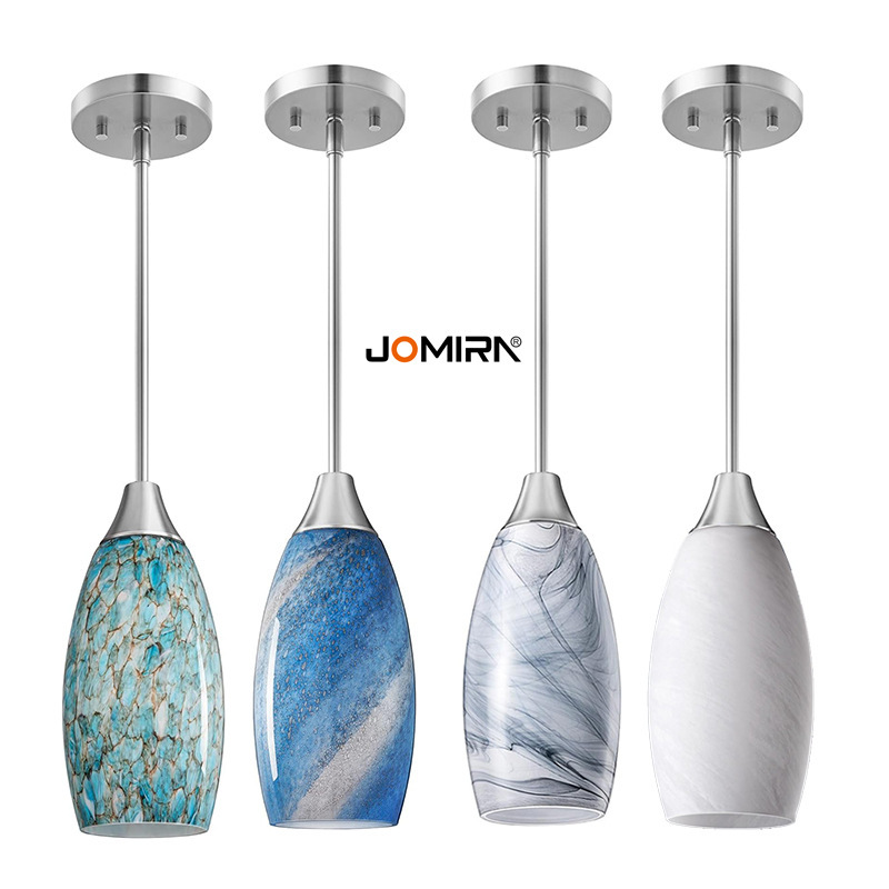 Amazon Indoor Mini Hanging Kitchen Island Pendant Light Art Glass Lampshade Bar Restaurant Smart Control