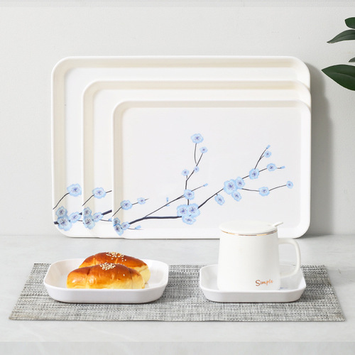 Extra large water cup European-style rectangular tea tray simple hotel living room home melamine tray dinner plate European-style plastic
