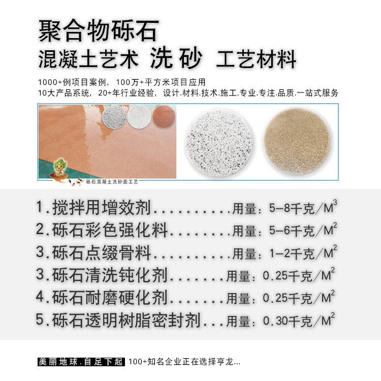 十六年砾石厂家.专注品质服务.聚合物砾石混凝土艺术洗砂面迟钝剂