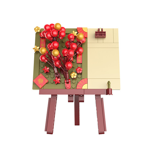 Jiaqi Music Box Building Blocks Rose Flowers Immortal Girl Gift Simulated Flower Assembled Ornaments Cross-Border JK2675