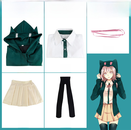 【Seven Seas Eternal】Cosplay Costume, Dark Green Hooded Performance Suit, JK Uniform, Phoenix Wright Cosplay Full Set