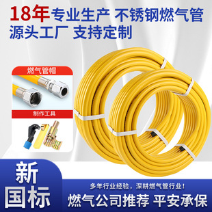 304 Stainless Steel Gas Pipe for Natural Gas, Liquefied Gas, Corrugated Pipe, 3/4 Inch, Household Metal Explosion-Proof Flexible Hose