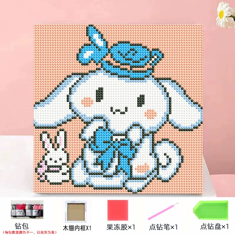 Набор алмазной мозаики DIY Kuromi и мультфильмы 20×20 см, рамка-наклейка, детское творчество