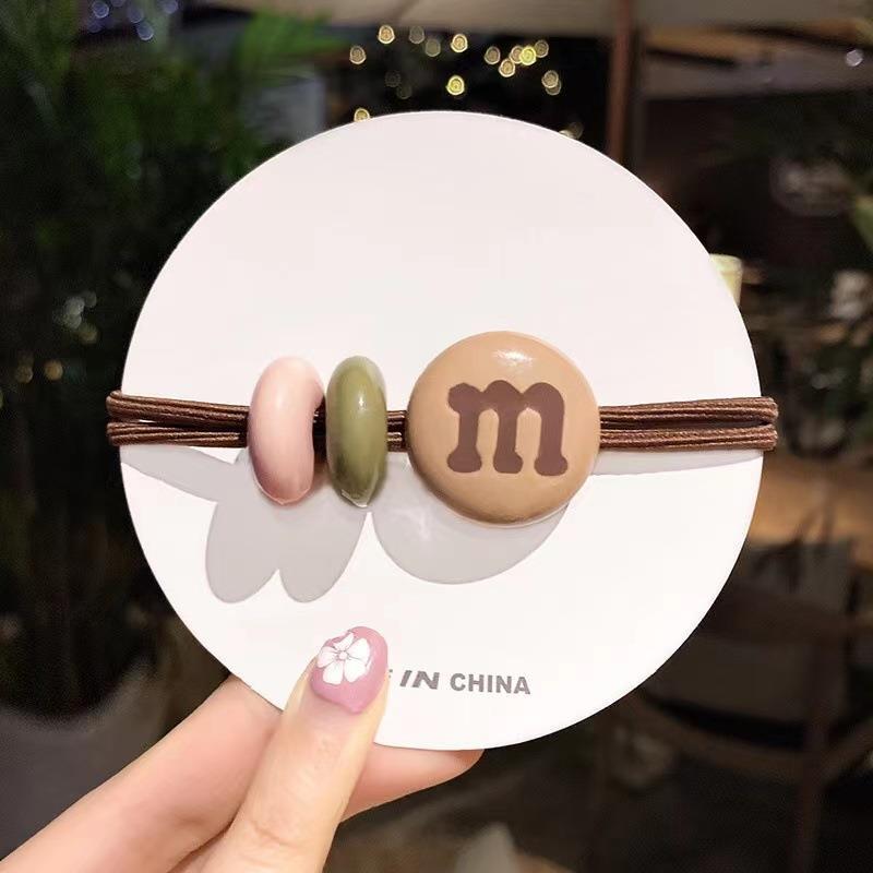 Elástico joyas de cabello de moda con frijoles frescos M anillo de cereza cuerda de cabello al por mayor de la banda de goma cabeza de 100 bolas de cabello rojo una variedad de alta elástica