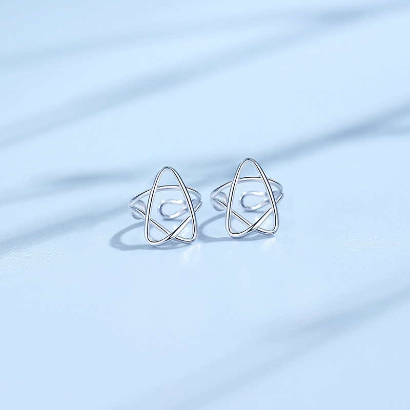 925 clip de oreja de estrella de cinco puntas de plata esterlina hembra adecuado para pendientes de verano