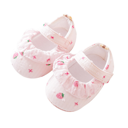 Adorable Baby Girl's First Walking Shoes - New Spring and Summer Fashion Style Anti-Slip Floor Shoes with Soft Soles for Comfort - Baby with Velcro Straps