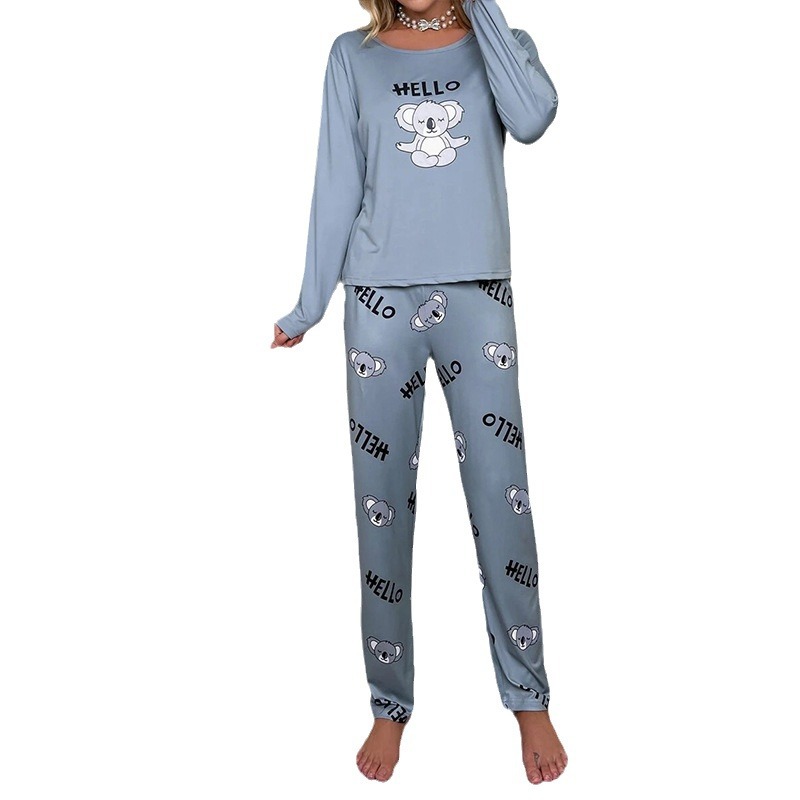 Comercio exterior transfronterizo nuevo pijama de dibujos animados primavera y otoño traje de oso de manga larga pijama europeo y americano casual mujer primavera y otoño