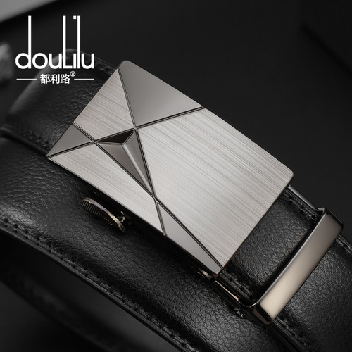 Factory direct sales men's genuine leather belts two-layer cowhide automatic buckle belts business casual trendy belts wholesale