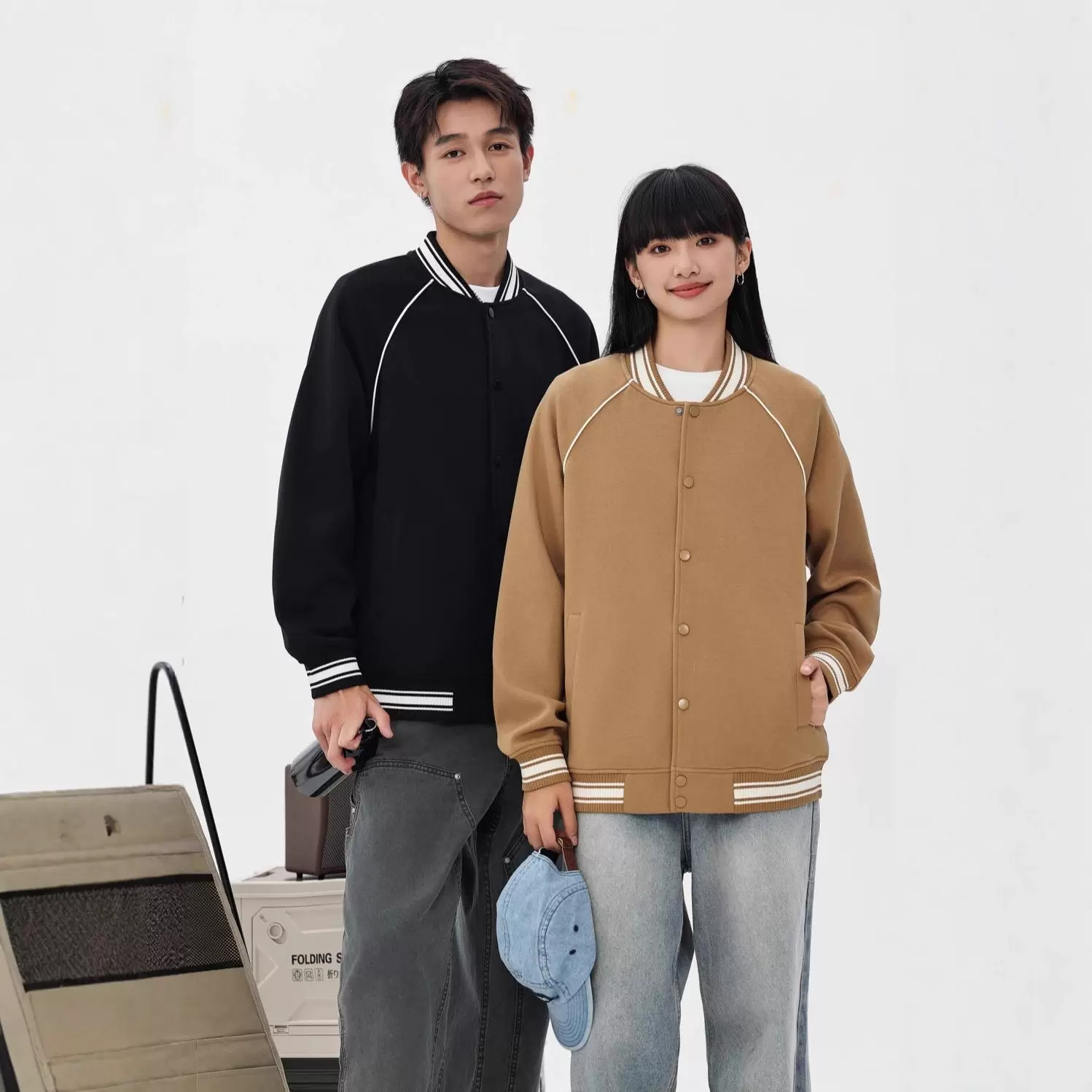 棒球服男女外套春秋冬加厚运动宽松户外复古时尚休闲情侣款棒球服