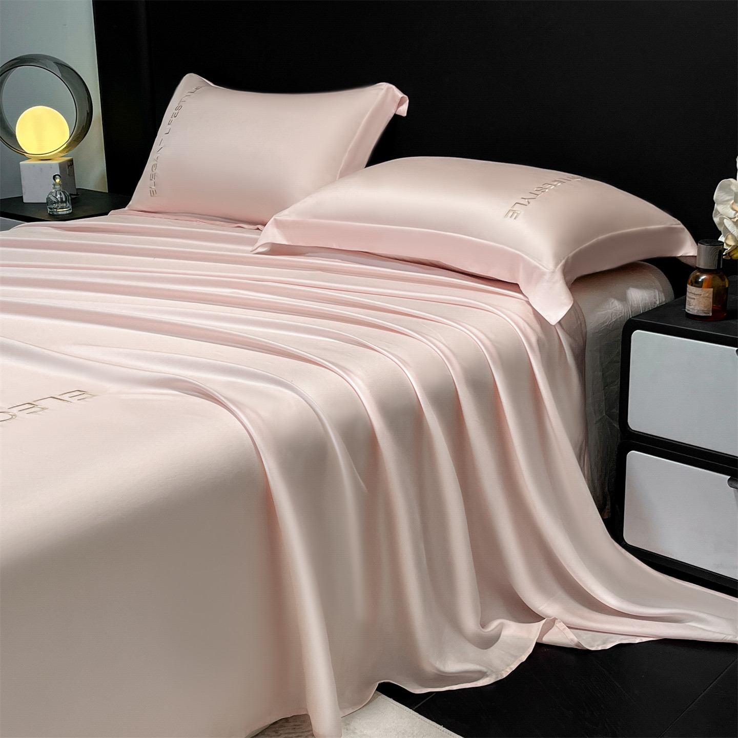 Madre y bebé de verano sábanas de seda de hielo una sola pieza se puede lavar en máquina sábanas de dormir desnudas sábanas dobles cubiertas de almohada de tres piezas sábanas de dormitorio