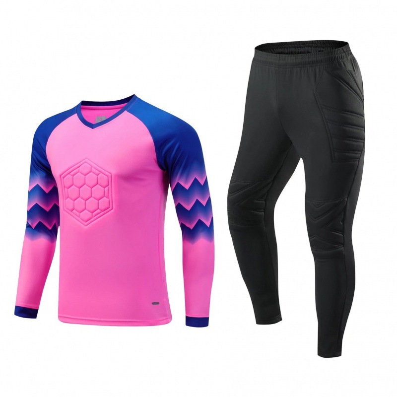 Fodbold til mænd og kvinders langærmede svampe til voksne, målmandsdragt, komplet sæt træningsholdsdragt, drage_voghion.com