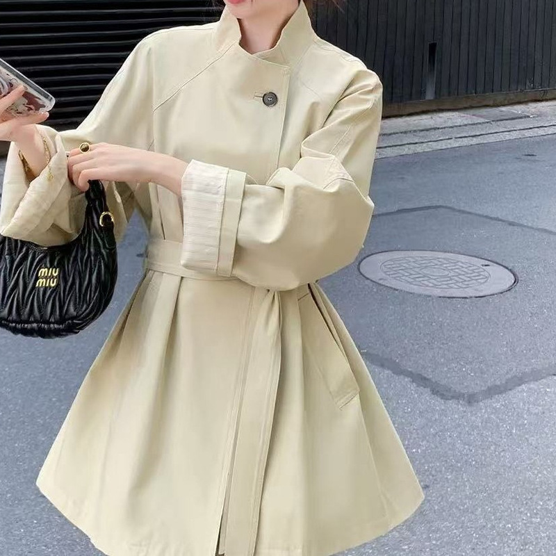 中长款秋季风衣轮廓形小个子气质女装时尚百搭轻奢风衣外套|undefined