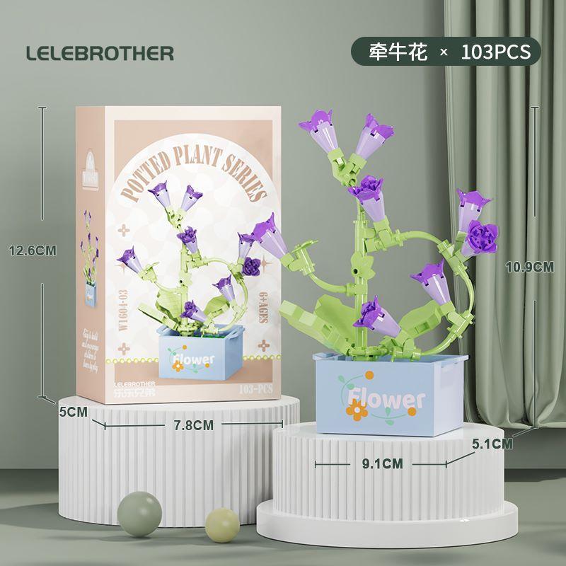 Compatible con flores eternas girasoles de hibisco alta flor de maceta de montaje de bloques de construcción adornos juguetes para niños niñas