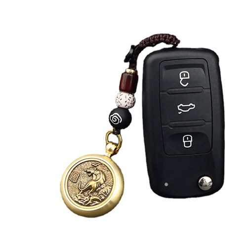Running trick, twelve zodiac signs, rotating handle piece, copper ornament, decompression artifact, keychain, pendant