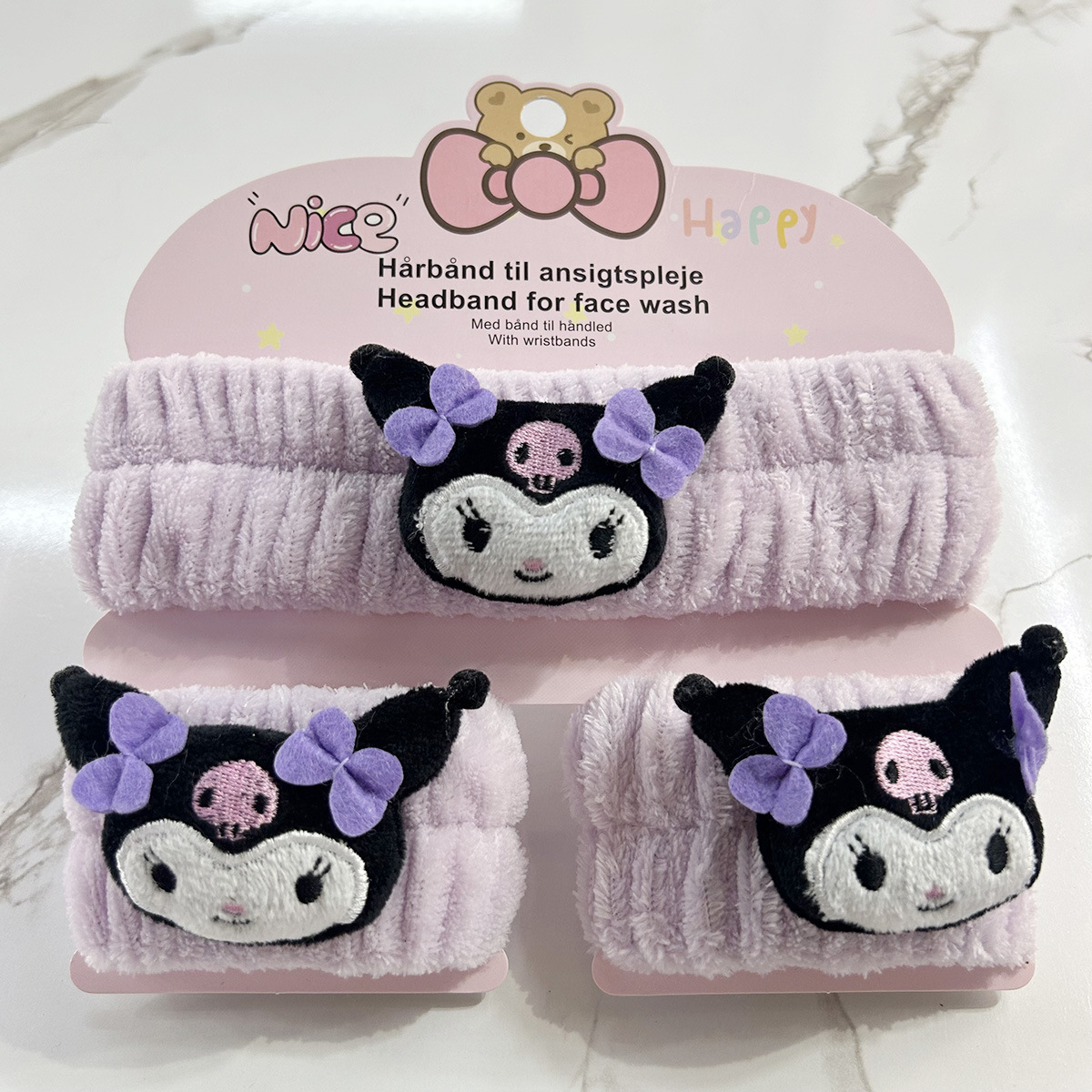 Banda de cabello de moda con tarjeta de papel dulce decoración de animales pequeños de peluche de lavado banda de cabello de dibujos animados correa de muñeca tridimensional